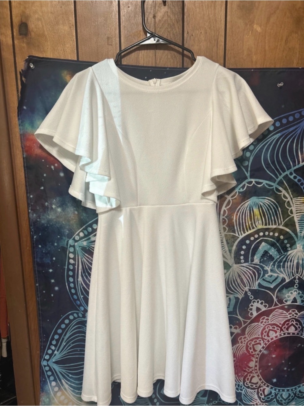 Rue21 White Flutter-Sleeve Skater Dress